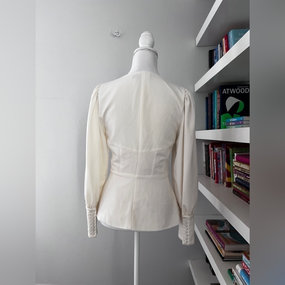 Lavish Alice Puff Sleeve Corset Top in White Size US 4 - Picture 9 of 15